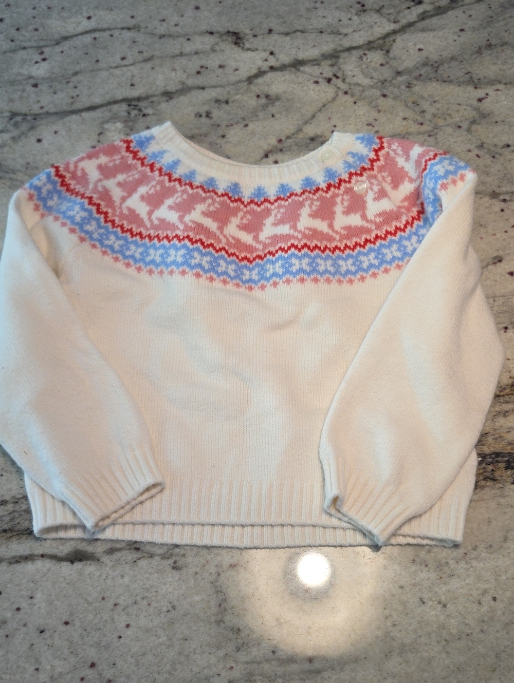 Cream Fair Isle Yoke Sweater -3T Amazon Sofia Grange